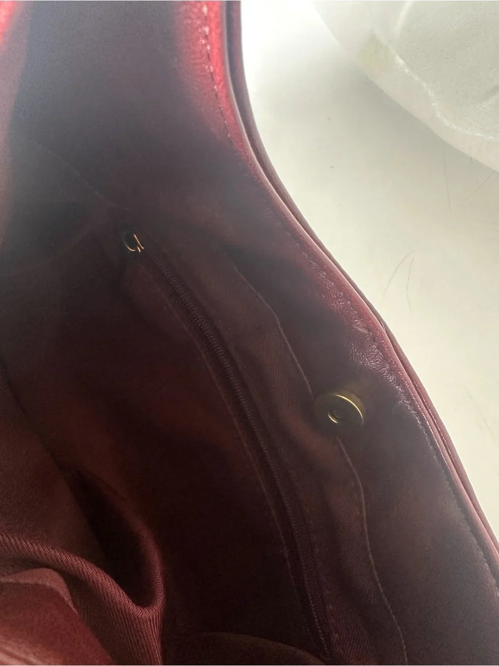 Anthropologie Vegan Leather Gilded Shoulder Bag in Wine NWT